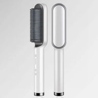 New 2 In 1 Hair Straightener Hot Comb Negative Ion Curling Tong Dual-purpose Electric Hair Brush
