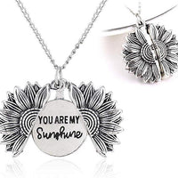 You Are My Sunshine Sunflower Necklace Women Men