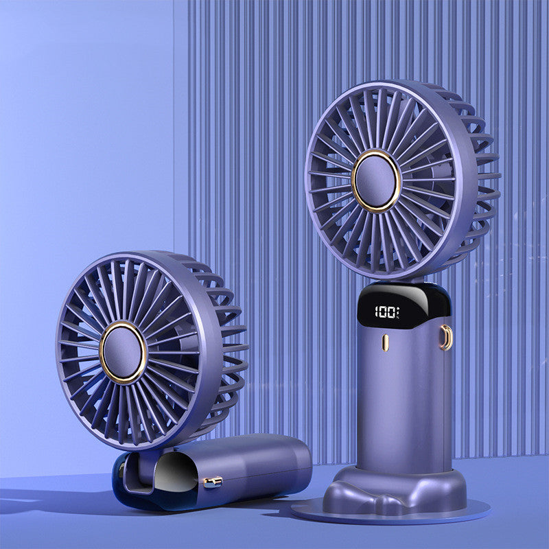 USB Rechargeable Mini Portable Handheld Electric Fan Foldable Neck Hanging Outdoor Fan