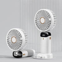 USB Rechargeable Mini Portable Handheld Electric Fan Foldable Neck Hanging Outdoor Fan