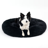 Fluffy Donut Dog Bed  Warm Soft Long Plush Pet Cushion Dog House Cat  Bed Washable Pet Sofa Mat Calming Samll Large Dog Beds