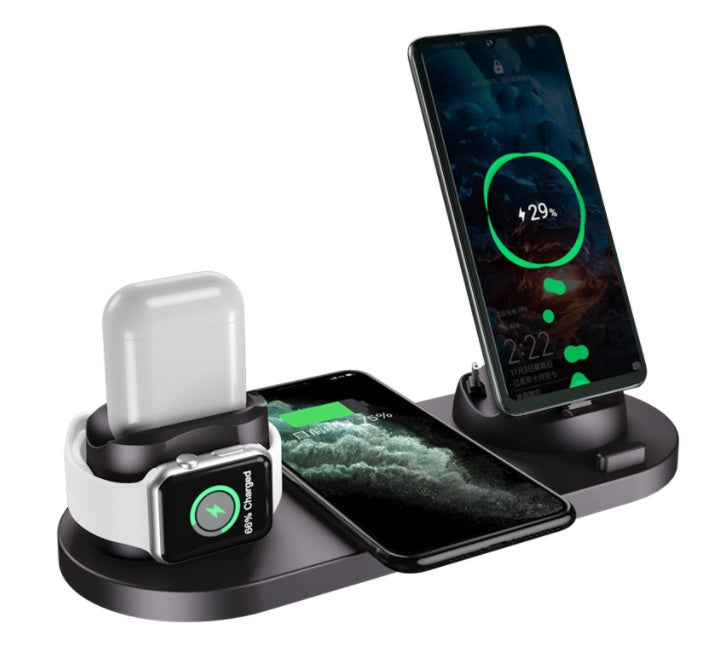 6-in-1 Fast Wireless Charging Dock for iPhone, Android & Watch