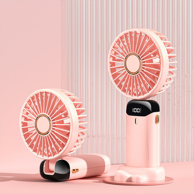 USB Rechargeable Mini Portable Handheld Electric Fan Foldable Neck Hanging Outdoor Fan