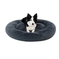 Fluffy Donut Dog Bed  Warm Soft Long Plush Pet Cushion Dog House Cat  Bed Washable Pet Sofa Mat Calming Samll Large Dog Beds